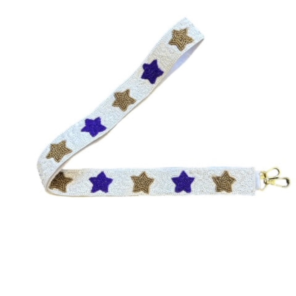 LSU Sequin Purple and Gold Star Strap
